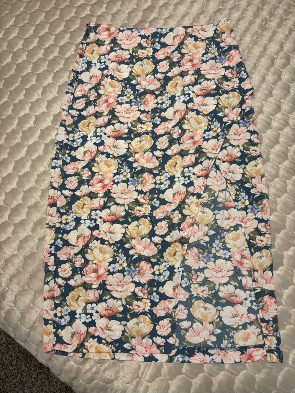 Abercrombie & Fitch Floral Wrap Skirt Midi Blue Pink Cottagecore Size M